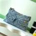 Chanel Women's Denim Shoulder Bag - Quilted Design, Gold-Tone CC Logo &amp; Chain Strap, Stylish Denim Flap Bag with Functional Pockets for Luxury Fashion #A56742