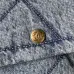 Chanel Women's Denim Tote Bag - Quilted Design, Light Blue Denim Fabric, Gold-Tone CC Logo &amp; Chain Strap with Lock Detail, Spacious Luxury Handbag with Functional Pockets #A56747