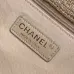 Chanel Women's Evening Bag - Beige Textured Fabric with Fringe Details, Gold-Tone CC Logo &amp; Chain Strap, Luxury Clutch for Elegant Occasions #A56743