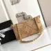 Chanel Women's Evening Bag - Beige Textured Fabric with Fringe Details, Gold-Tone CC Logo &amp; Chain Strap, Luxury Clutch for Elegant Occasions #A56743