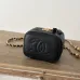 Small vanity with chain - Shiny calfskin &amp; gold-tone metal , black #A49185
