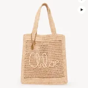 Chloe Straw Tote Bag with Brand Logo Stylish Summer Accessory for Fashion Lovers #A54168