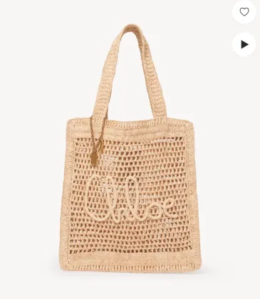 Chloe Straw Tote Bag with Brand Logo Stylish Summer Accessory for Fashion Lovers #A54168