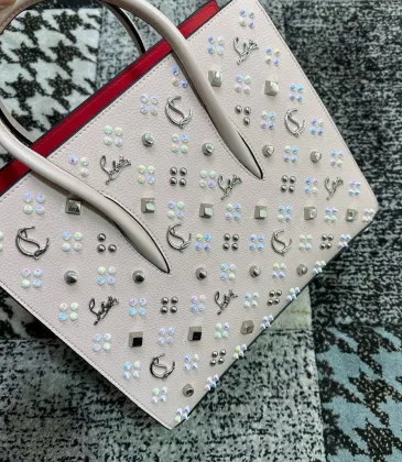 Christian Louboutin Pale Pink Crystal - Studded Handbag With Signature Accents #A52424