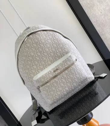 Dior Oblique Pattern Light Gray Backpack With Contrast Leather Trim For Stylish Functionality #A50078