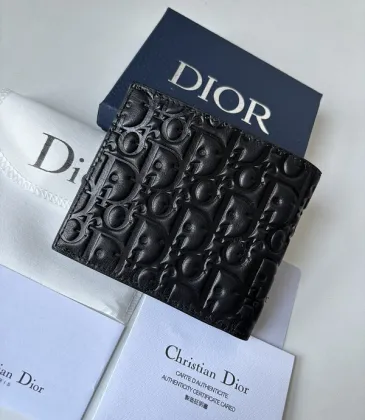 Dior Black Leather Wallet With Embossed Signature Pattern And Luxury Branding #A50111