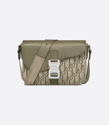 Dior Olive Green Oblique Pattern Crossbody Bag With Signature Lock Design size:23×17×6cm #A54106