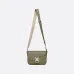 Dior Olive Green Leather Crossbody Bag With Signature Lock And Adjustable Strap  size:23×17×6cm #A54107