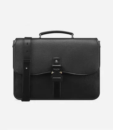 Dior Black Leather Briefcase With Signature Lock And Versatile Carry Options size:16×7×0.8cm #A54104