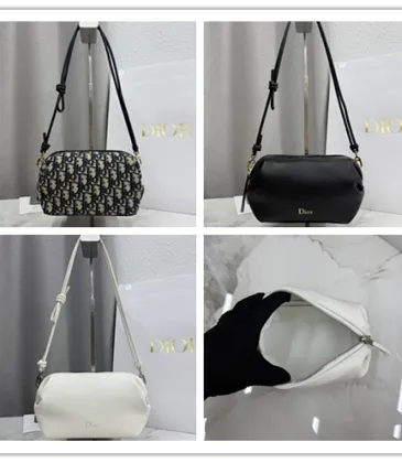 Dior Bow Lambskin Clutch S3900 White 20x11x8cm #A62936