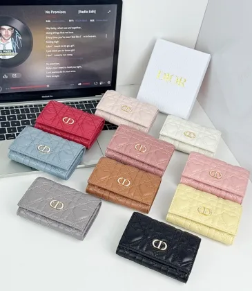 Dior Caro Glycine Wallet S4206 Grey 11x2.5x7.5cm #A62935