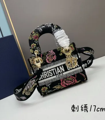 Dior Mini Lady D - Lite Bag With Floral Embroidery And Branding size:17×15×7cm #A53706