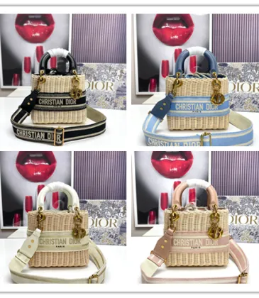 Dior Wicker Handbags With Branded Straps In Varied Colorways size:24×20×11cm #A53707