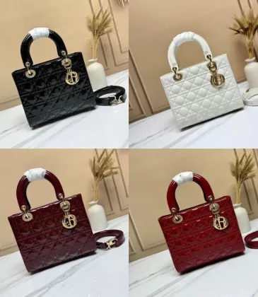 Dior Lady Handbags Black/Wine/Red/White #A57293 Dior Lady Handbags Black/Wine/Red/White #A57293