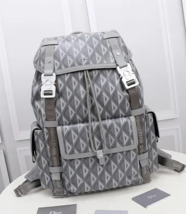 Dior Gray Patterned Backpack With Functional Pockets And Adjustable Straps size:43×51×20cm #A54103