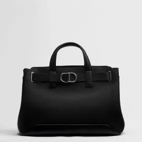 Dior Normandie Black Grained Calfskin Tote Bag 38×29×16cm #A65024