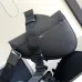 Dior Black Leather Saddle Bag With Floral Accent And Adjustable Strap For Chic Styling #A50070