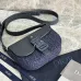 Dior Blue Denim Oblique Pattern Crossbody Bag With Leather Accents size:19×13×4cm #A54113