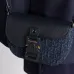 Dior Blue Denim Oblique Pattern Crossbody Bag With Leather Accents size:19×13×4cm #A54113