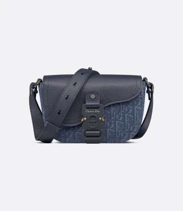 Dior Blue Denim Oblique Pattern Crossbody Bag With Leather Accents size:19×13×4cm #A54113