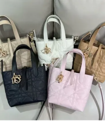 Dior  Toujours Tote Bag Featuring Signature Cannage Quilting And Gold Charms #A60354