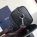 Dior Black Leather Crossbody Bag With Floral Embroidery And Adjustable Strap For Chic Outings #A50072