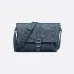 Dior - Inspired Embossed Leather Crossbody Bag in Navy Blue size:28×18×9.5cm #A53899