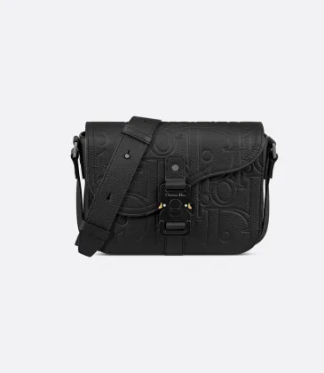 Black Dior Messenger Bag With Embossed Patterns For Fashion Forward Looks size:23×18×6cm #A54116