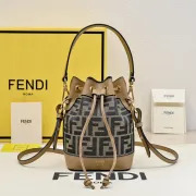 Fendi Roma Bucket Bag With Signature FF Pattern Drawstring Closure And Versatile Straps size:10×12×18cm #A54315