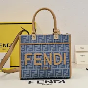 Fendi Roma Denim Tote Bag With Signature FF Pattern And Top Handles For Luxury Style Style size:24×12×23cm #A54312