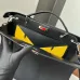 Fendi Leather Briefcase And Monster - Eye Pouch Set In Black With Yellow Accents  #A51530