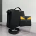 Fendi Leather Briefcase And Monster - Eye Pouch Set In Black With Yellow Accents  #A51530