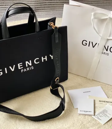 Givenchy Black Canvas Tote Bag With Branding And Gold Hardware #A52344