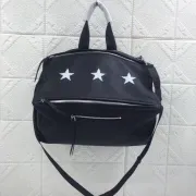 Givenchy Black Leather Star Embellished Multi Zip Tote Bag #A52354