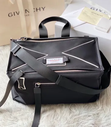 Givenchy Black Nylon Structured Bag With Contrast Detailing And Logo Plaque #A52353