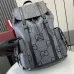Gucci GG Supreme Canvas Backpack With Leather Trim And Drawstring Closure #A50427