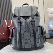 Gucci GG Supreme Canvas Backpack With Leather Trim And Drawstring Closure #A50427