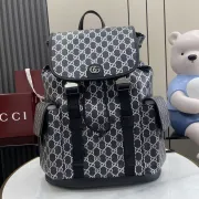 Gucci 839110 Grey GG Supreme Canvas Drawstring Flap Backpack #A66009 Gucci 839110 Grey GG Supreme Canvas Drawstring Flap Backpack #A66009