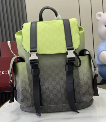 Chroma Gradient GG Supreme Canvas Backpack with Lime Green Flap and Silver-Tone Hardware 792080 #A58351 Chroma Gradient GG Supreme Canvas Backpack with Lime Green Flap and Silver-Tone Hardware 792080 #A58351