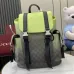 Gucci Chroma Gradient GG Supreme Canvas Backpack with Lime Green Flap and Silver-Tone Hardware 792080 #A58351