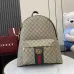 Gucci GG Supreme Canvas Backpack With Web Stripe And Double G Detail size:36×41×18cm #A53743
