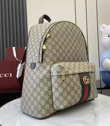 Gucci GG Supreme Canvas Backpack With Web Stripe And Double G Detail size:36×41×18cm #A53743