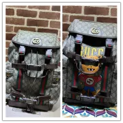 Gucci Original 690999 Backpack | Cute Cat Print GG Supreme Canvas Travel Bag #A60250