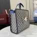 Gucci GG Supreme Canvas Briefcase With Nautical Boat And Sun Embroidery #A52730