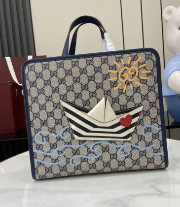 Gucci GG Supreme Canvas Briefcase With Nautical Boat And Sun Embroidery #A52730