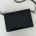 Gucci Black Leather GG - Embossed Pouch With Wrist Strap For Stylish Organization #A50280