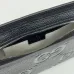 Gucci Black Leather GG - Embossed Pouch With Wrist Strap For Stylish Organization #A50280