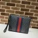 Gucci GG Canvas Web Stripe Clutch 523603 Beige 30.5x24x4.5cm #A62944