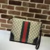 Gucci GG Canvas Web Stripe Clutch 523603 Beige 30.5x24x4.5cm #A62944