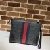 Gucci GG Canvas Web Stripe Clutch 523603 Beige 30.5x24x4.5cm #A62944